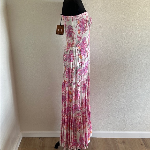 Anthropologie Abel The Label Azalea Elegant Strapless Floral Dress - Picture 4 of 7